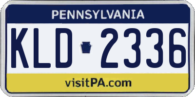 PA license plate KLD2336