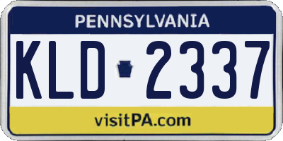 PA license plate KLD2337
