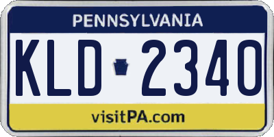 PA license plate KLD2340