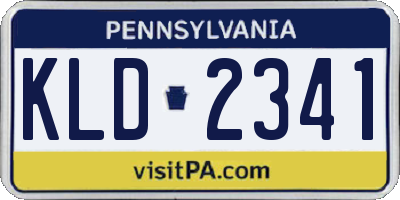 PA license plate KLD2341