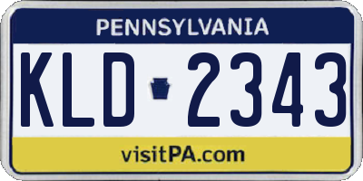 PA license plate KLD2343
