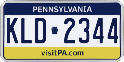 PA license plate KLD2344