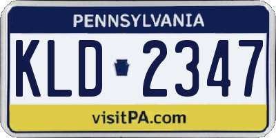PA license plate KLD2347