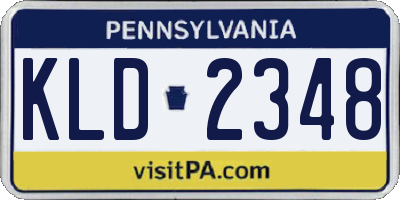 PA license plate KLD2348