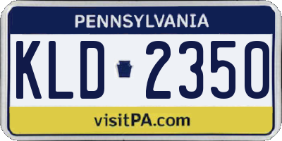 PA license plate KLD2350