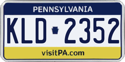 PA license plate KLD2352
