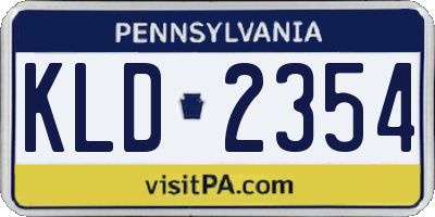 PA license plate KLD2354
