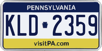 PA license plate KLD2359