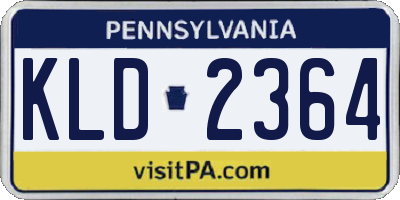 PA license plate KLD2364