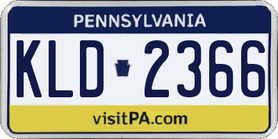 PA license plate KLD2366