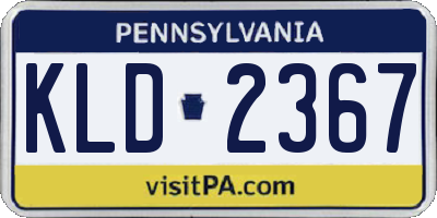 PA license plate KLD2367