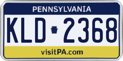 PA license plate KLD2368