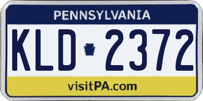 PA license plate KLD2372