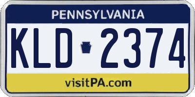 PA license plate KLD2374