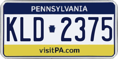 PA license plate KLD2375