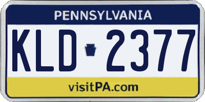 PA license plate KLD2377