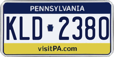 PA license plate KLD2380