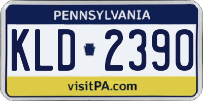 PA license plate KLD2390