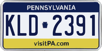 PA license plate KLD2391