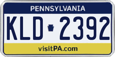 PA license plate KLD2392