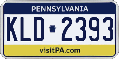 PA license plate KLD2393