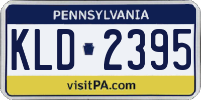 PA license plate KLD2395
