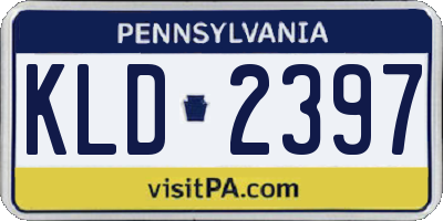 PA license plate KLD2397