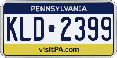 PA license plate KLD2399
