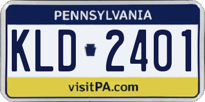PA license plate KLD2401