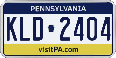 PA license plate KLD2404