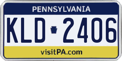 PA license plate KLD2406