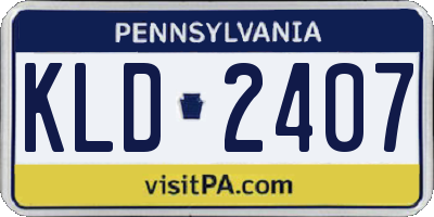 PA license plate KLD2407
