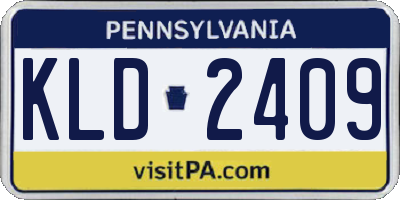 PA license plate KLD2409