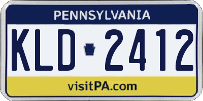 PA license plate KLD2412