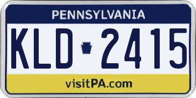 PA license plate KLD2415