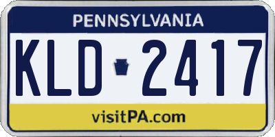 PA license plate KLD2417