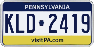 PA license plate KLD2419