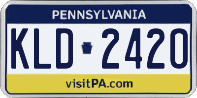 PA license plate KLD2420