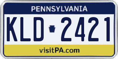 PA license plate KLD2421