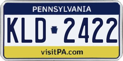 PA license plate KLD2422