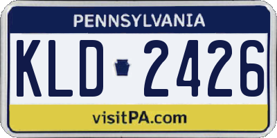 PA license plate KLD2426