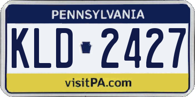 PA license plate KLD2427