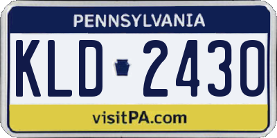 PA license plate KLD2430