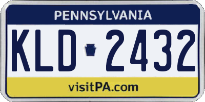 PA license plate KLD2432