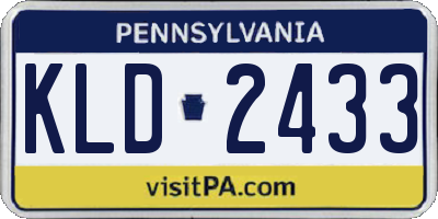 PA license plate KLD2433