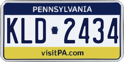 PA license plate KLD2434