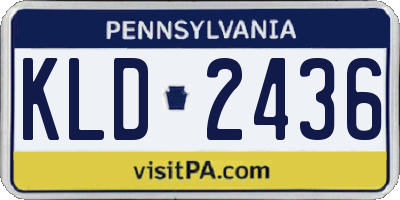 PA license plate KLD2436