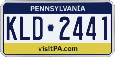 PA license plate KLD2441