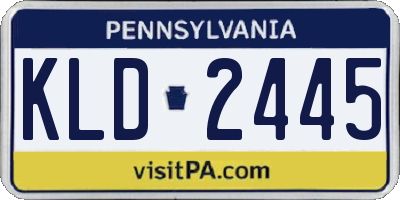 PA license plate KLD2445