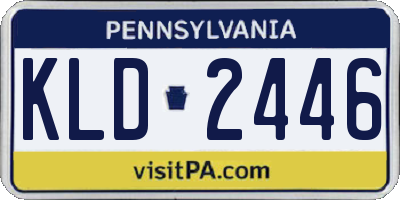 PA license plate KLD2446